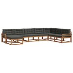 vidaXL Ensemble de canapés d'extérieur 8 pc Naturel et Anthracite