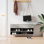 vidaXL Banc à chaussures sonoma gris 102x35x55 cm bois d'ingénierie