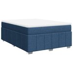 vidaXL Sommier à lattes de lit avec matelas Bleu 140x190 cm Tissu