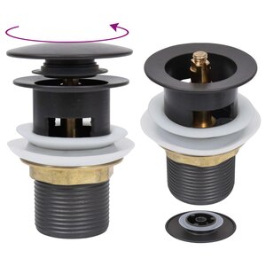 vidaXL Drain à poussoir avec débordement Gris 6 4x6 4x9 1 cm