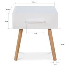 Table de nuit Tiroir blanc en pin
