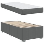 vidaXL Cadre de lit avec matelas Gris foncé 90 x 200 cm tissu