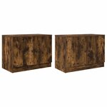 vidaXL Armoire de rangement pour lit mezzanine 2 pc Chêne fumé