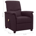 vidaXL Fauteuil de massage Violet Tissu