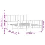 vidaXL Cadre de lit métal sans matelas avec pied de lit noir 150x200cm