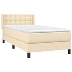 vidaXL Sommier à lattes de lit avec matelas Crème 100x200 cm Tissu