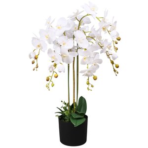 vidaXL Plante artificielle avec pot Orchidée 75 cm Blanc