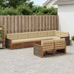 vidaXL Ensemble de canapés d'extérieur 8 Pièces Naturel et Beige