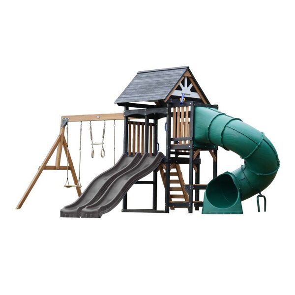 Aire de jeux - Toboggan gris et toboggan tubulaire - Cody