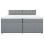 vidaXL Sommier à lattes de lit avec matelas Gris clair 200x200cm Tissu
