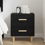 vidaXL Armoire de lit Chêne noir 40 x 35 x 47.5 cm Bois d'ingénierie