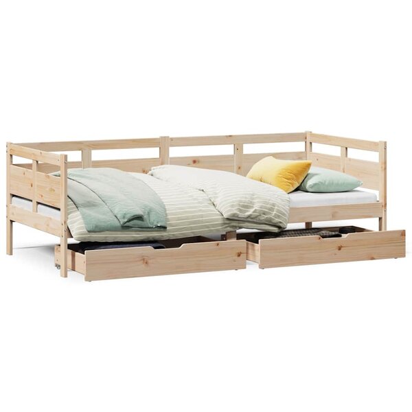 vidaXL Lit de jour avec tiroirs sans matelas 80x200 cm bois massif