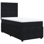 vidaXL Sommier à lattes de lit avec matelas Noir 100x200 cm Velours