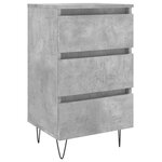 vidaXL Table de chevet gris béton 40x35x69 cm bois d’ingénierie