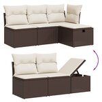 vidaXL Salon de jardin avec coussins 7 Pièces marron résine tressée