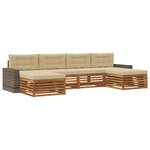 vidaXL Ensembles de canapés avec coussin 6 Pièces Bois d'Acacia Massif