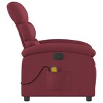 vidaXL Fauteuil de massage inclinable électrique Rouge bordeaux Tissu