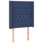 vidaXL Tête de lit avec oreilles Bleu 83x16x118/128 cm Tissu