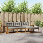 vidaXL Ensemble de canapés d'extérieur 4 pc Gris Naturel et Clair
