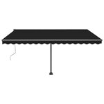vidaXL Auvent automatique et capteur de vent/LED 450x300 cm Anthracite
