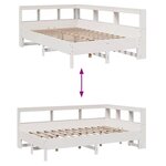 vidaXL Lit bibliothèque sans matelas blanc 120x190 cm bois pin massif