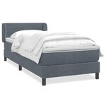 vidaXL Sommier à lattes de lit et matelas gris foncé 100x210cm velours