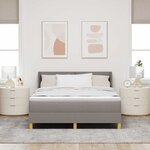 vidaXL Lit à Ressorts avec matelas Taupe 160 x 200 cm tissu
