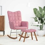 vidaXL Chaise à bascule avec repose-pied rose velours
