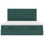 VidaXL Cadre de lit ottoman avec matelas vert foncé 180x200cm velours