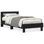 vidaXL Cadre de lit Chêne noir 90 x 200 cm Bois d'ingénierie
