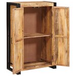vidaXL Highboard avec portes Bois de mangue massif et brut et métal