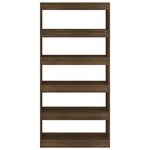 vidaXL Bibliothèque/Séparateur de pièce Chêne marron Bois d'ingénierie