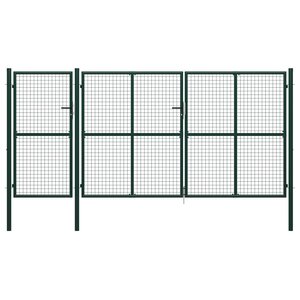 vidaXL Portail de jardin Acier 400 x 200 cm Vert