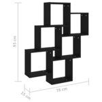 vidaXL Étagère murale cube Noir 78x15x93 cm Bois d’ingénierie