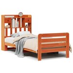 vidaXL Lit bibliothèque sans matelas cire marron 75x190 cm pin massif