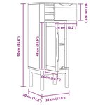 vidaXL Armoire de salle de bain avec porte FLORO Blanc 35 x 30 x 90 cm