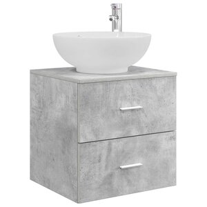vidaXL Vanité de lavabo mural Gris béton 49 5 x 44 5 x 66 5 cm