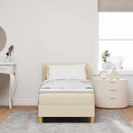 vidaXL Lit à Ressorts avec Matelas Crème 90x200 cm Tissu Crème