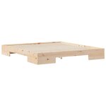 vidaXL Cadre de lit surélevé avec stockage Marron Bois massif en pin