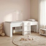 vidaXL Cadre de Lit Élevé pour Enfants 2 Pièces Blanc 90 x 190 cm