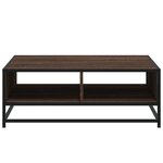 vidaXL Table basse chêne marron 80x80x30 cm bois d'ingénierie et métal