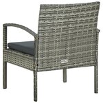 vidaXL Chaise de jardin avec coussin Résine tressée Gris