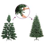 vidaXL Sapin de Noël artificiel mince avec support Vert 240 cm PVC