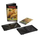 Tefal accessoires xa800212 lot de 2 plaques croque triangle snack collection