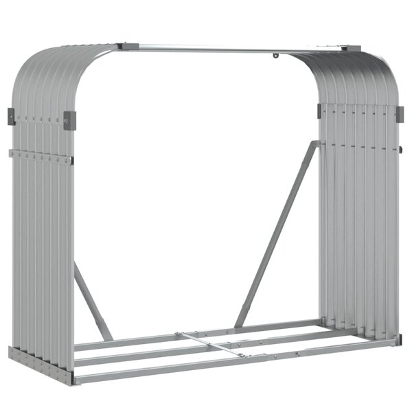 vidaXL Porte-bûches argenté 120x45x100 cm acier galvanisé