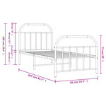 vidaXL Cadre de lit métal sans matelas avec pied de lit noir 80x200 cm
