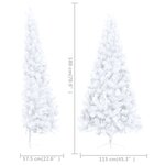 vidaXL Sapin de Noël artificiel moitié avec support blanc 180 cm PVC