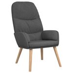 vidaXL Chaise de relaxation avec tabouret Gris foncé Tissu