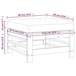 vidaXL Repose-pied de jardin avec coussin gris bois de pin massif