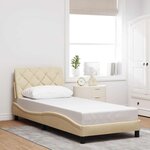 vidaXL Cadre de lit sans matelas crème 90x200 cm tissu
